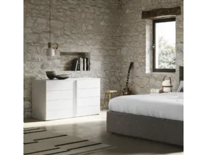 Comodino Gruppo Basic in legno laccato di Marka Total Living