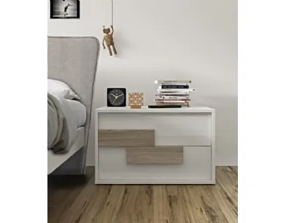 Comodino Gruppo Mark in legno laccato lucido di Marka Total Living