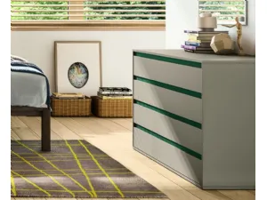 Comodino Gruppo Street in legno laccato con vetro trasparente di Marka Total Living