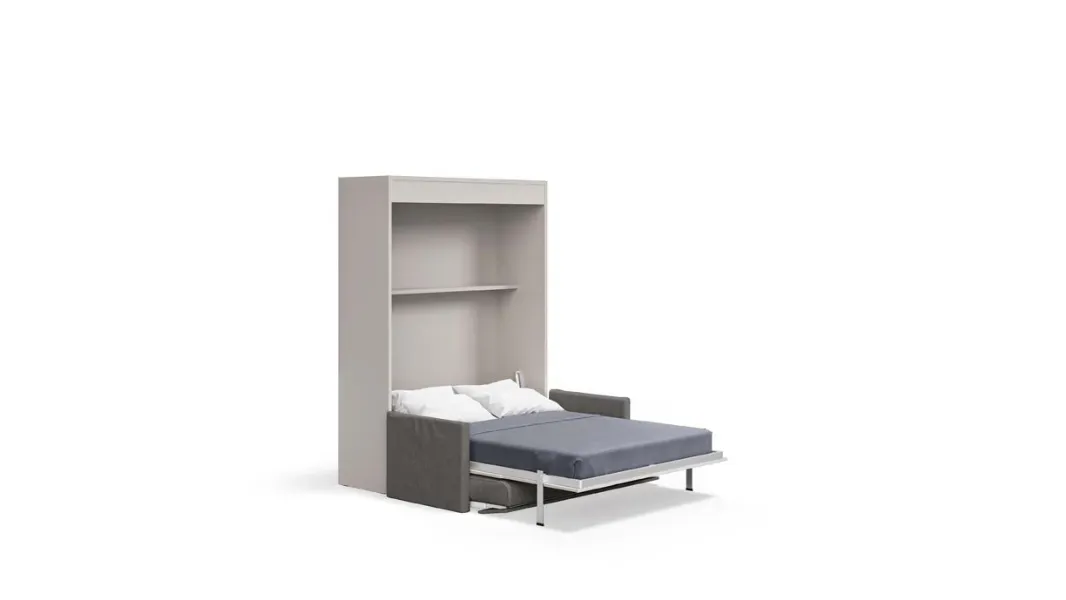 Letto a scomparsa aperto Alì Verticale con divano GL34 di Marka Total Living