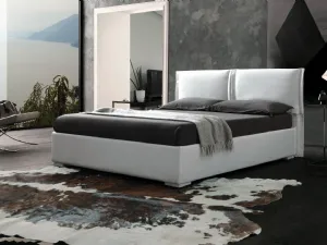 Letto in ecopelle con testiera e box contenitore Asia di Ergogreen