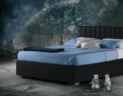 Letto Barth in tessuto con testiera di Milano Bedding