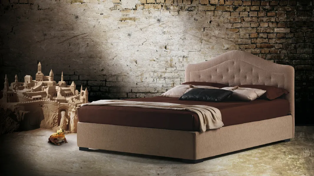 Letto Bora in tessuto con testiera di Milano Bedding