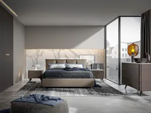 Letto imbottito contenitore Bros di Veneran