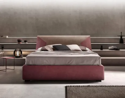 Letto in tessuto imbottito con testiera JS di Bside