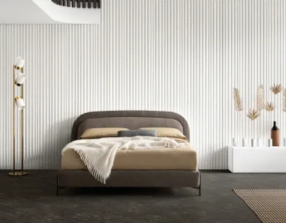 Letto matrimoniale con testiera dai bordi stondati Lap di Bside
