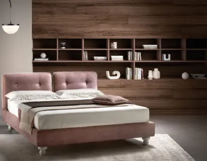 Letto in tessuto imbottito con testiera relax regolabile Nice di Bside
