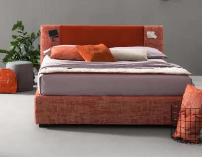 Letto matrimoniale in tessuto con testiera Rift di Bside