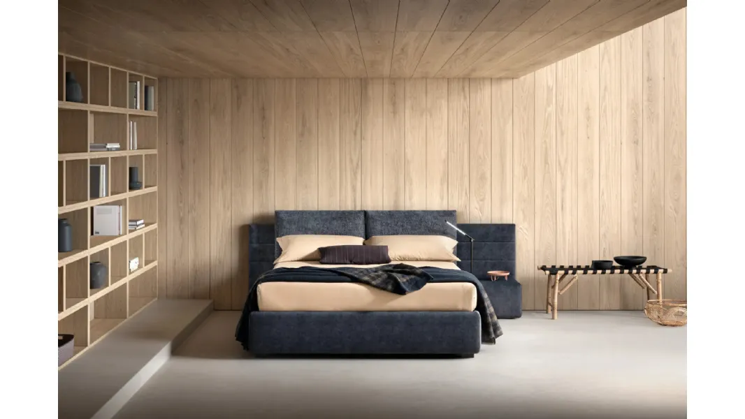 Letto con testiera in tessuto imbottito Smash Bside