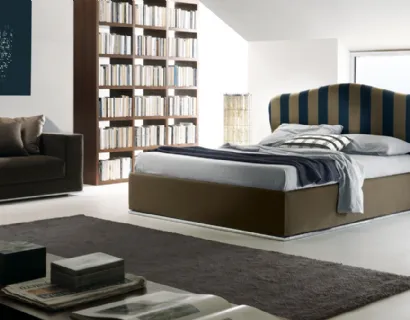 Letto con testiera sagomata e box contenitore Camilla di Ergogreen