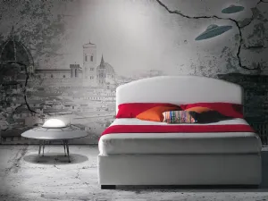 Letto Domingo in tessuto con testiera di Milano Bedding