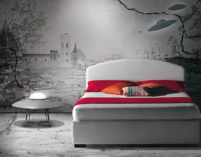 Letto Domingo in tessuto con testiera di Milano Bedding