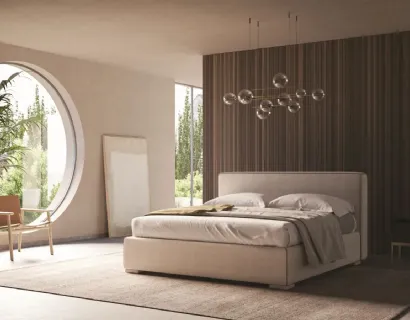 Letto in tessuto imbottito con box contenitore Elisabeth di Ergogreen