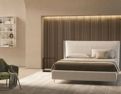 Letto contenitore con testiera imbottita Emma di Ergogreen