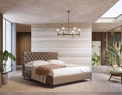 Letto in pelle con testiera capitonné Carlotta di Ergogreen