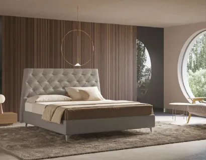 Letto matrimoniale imbottito con testiera lavorazione capitonné Josephine di Ergogreen