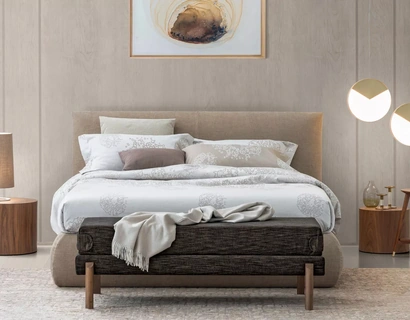 Letto Feeling in tessuto imbottito di Oggioni