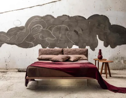 Letto con testiera imbottita Filo 2 di Veneran
