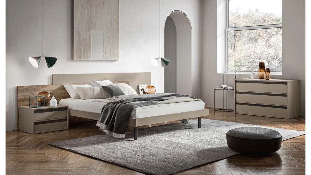 Letto matrimoniale moderno con testiera Ravel GL 18 di Marka Total Living