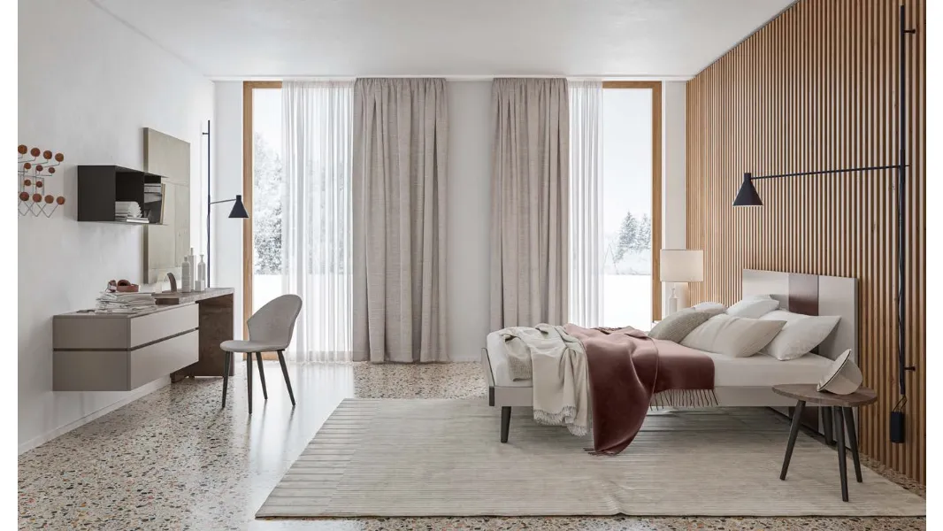 Letto matrimoniale con testiera Bonn GL06 di Marka Total Living