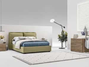 Letto matrimoniale in tessuto imbottito con testiera Suez GL10 di Marka Total Living
