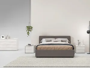 Letto in tessuto imbottito con testiera GL13 Argo di Marka Total Living