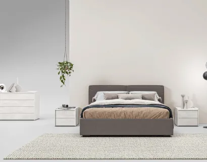 Letto in tessuto imbottito con testiera Argo GL13 di Marka Total Living