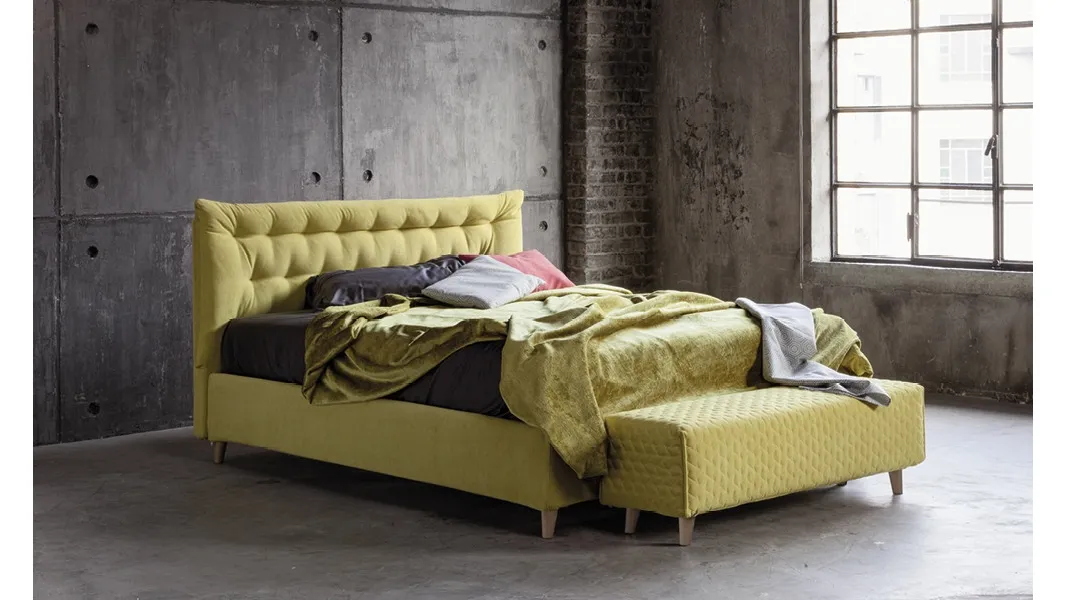 Letto in tessuto con contenitore Glamour di Confortplus