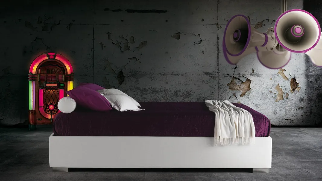 Letto Haiti in tessuto con contenitore di Milano Bedding