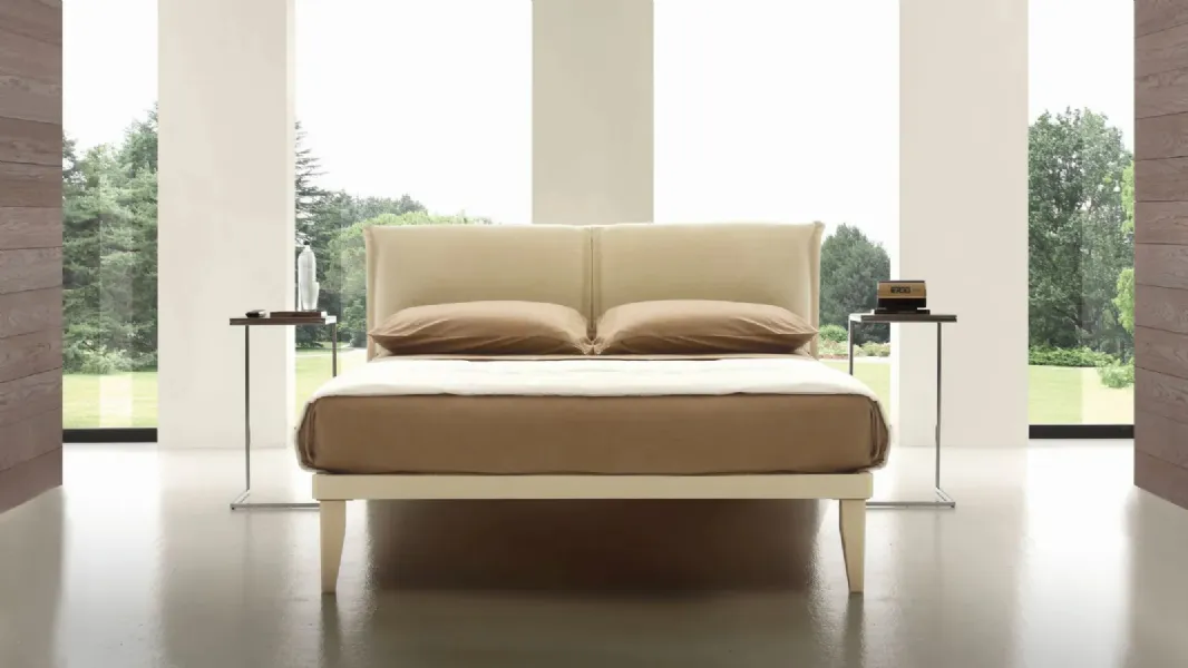 Letto in tessuto con testiera imbottita Isa di Ergogreen
