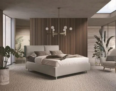 Letto contenitore con testiera imbottita Jaqueline di Ergogreen