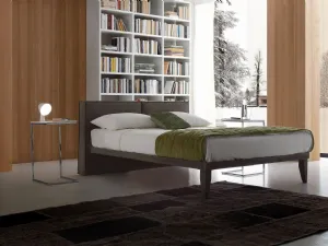 Letto con testiera in tessuto imbottito Jessie di Ergogreen
