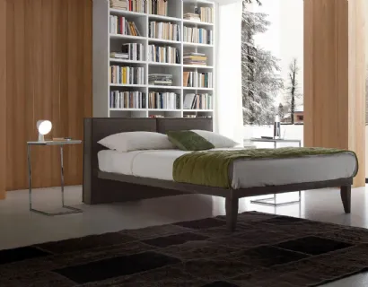 Letto con testiera in tessuto imbottito Jessie di Ergogreen