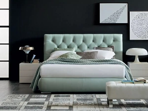 Letto in pelle Jubilee con box contenitore di Oggioni