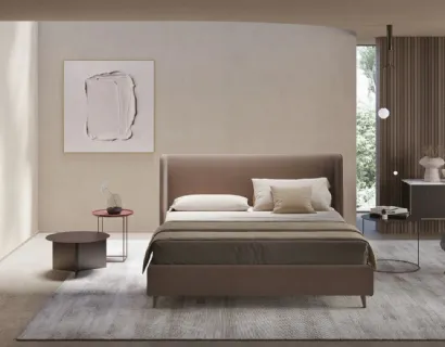 Letto contenitore con testiera imbottita Julia di Ergogreen
