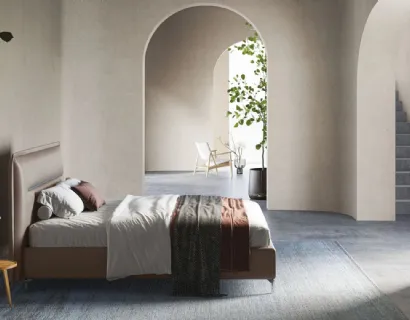 Letto contenitore con testiera imbottita Kate di Ergogreen