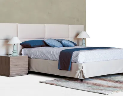 Letto Sommier sommier senza testata, con rivestimento in tessuto lavorato a gonnellina Kilt di Confortplus