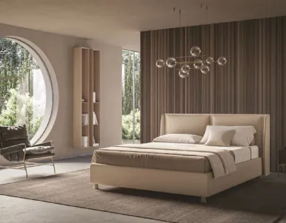 Letto contenitore con testiera imbottita Laila di Ergogreen