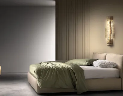 Letto matrimoniale in tessuto imbottito con testiera Light di Bside