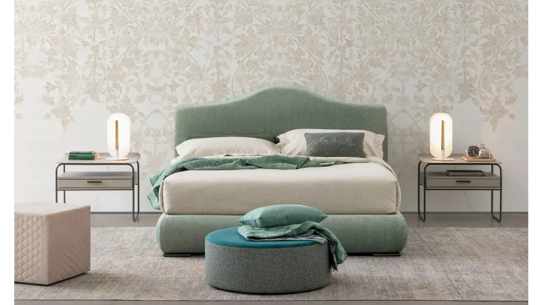 Letto in tessuto imbottito Luxury di Oggioni