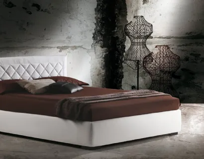 Letto Martinica con testiera trapuntata a rombi di Milano Bedding