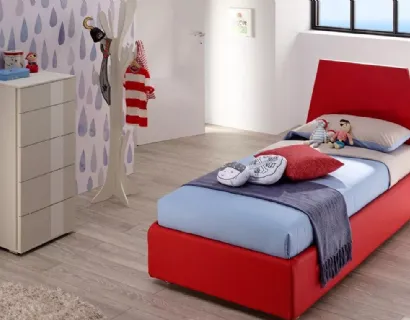 Letto singolo in ecopelle con testiera SC205 di Moretti Compact