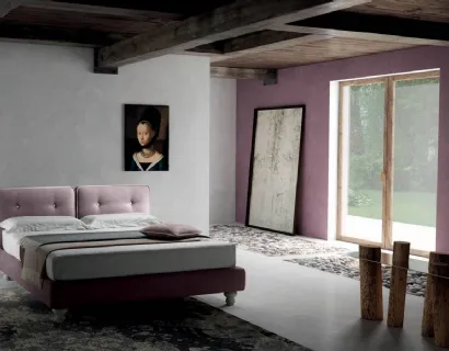 Letto in tessuto imbottito con testiera relax regolabile Nice di Bside