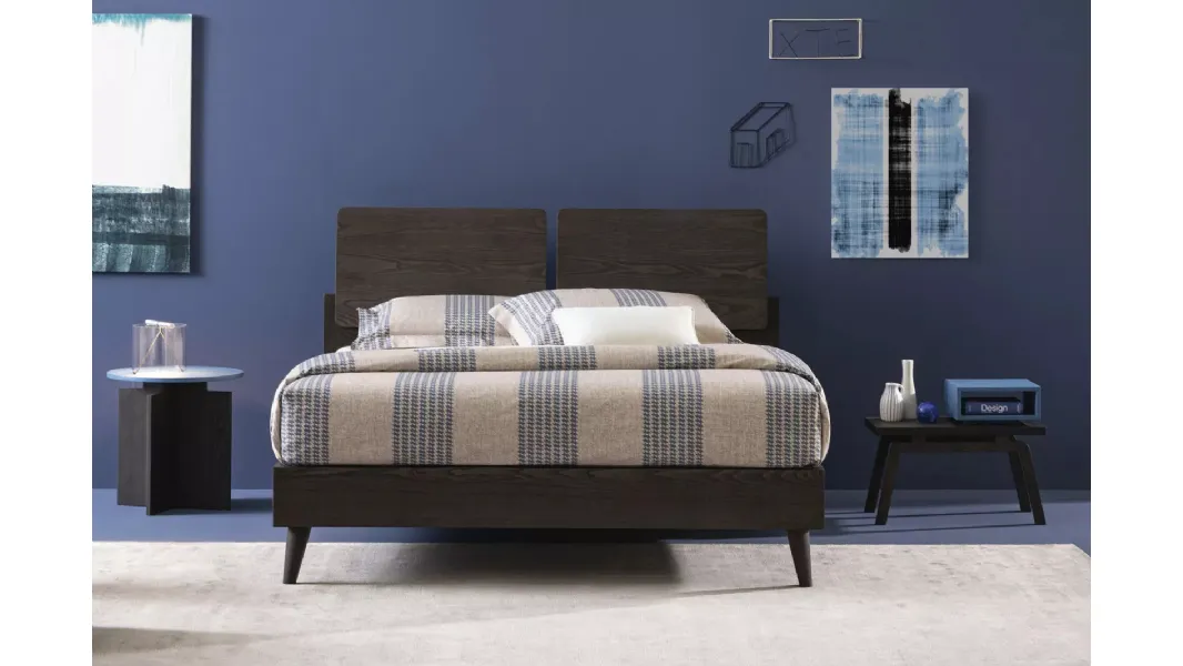Letto in legno con contenitore Both di Oggioni