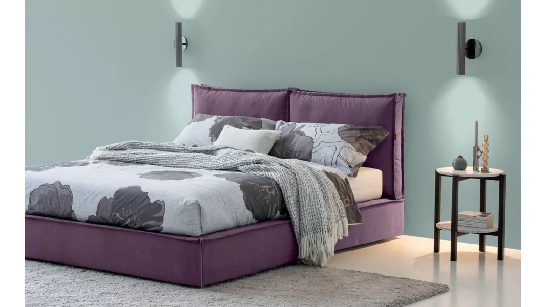 Letto in tessuto Metro con box contenitore di Oggioni