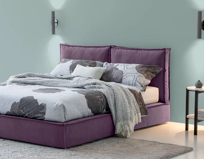 Letto in tessuto Metro con box contenitore di Oggioni