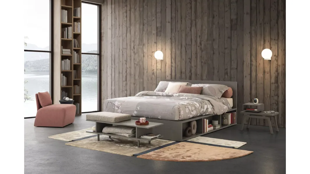 Letto in legno Pongo con box contenitore di Oggioni