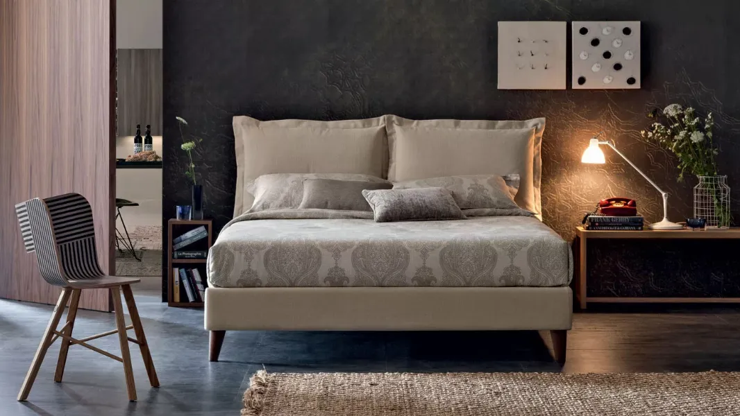 Letto in tessuto Vivian con box contenitore di Oggioni