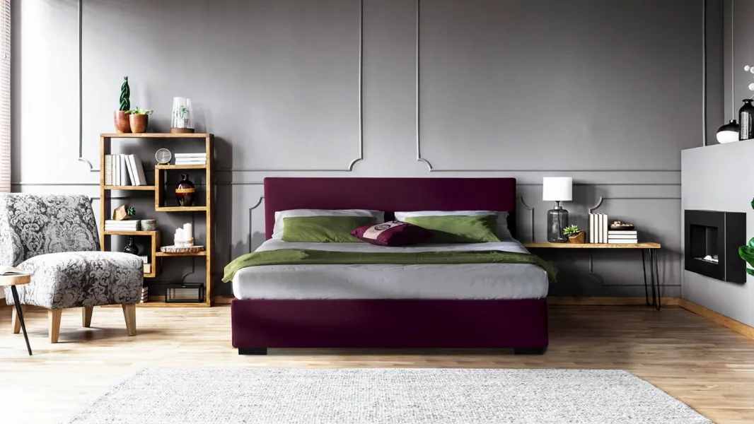 Letto Pacific in tessuto con contenitore di Milano Bedding