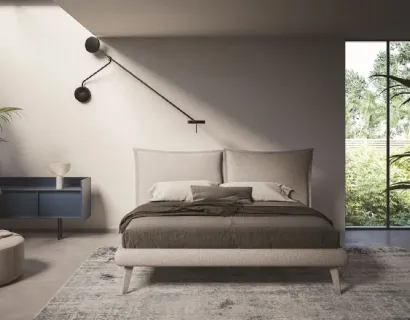 Letto moderno in tessuto con testiera Patricia di Ergogreen